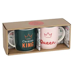 Caravan King and Queen Mug Set for Couples