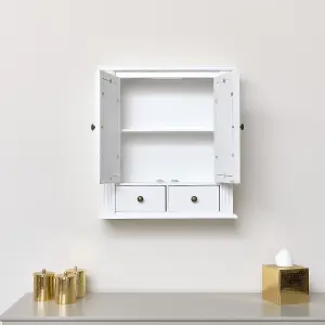 Melody Maison White Mirrored Bathroom Wall Cabinet