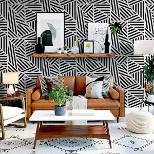 Arthouse Zebra Geo Mono Wallpaper