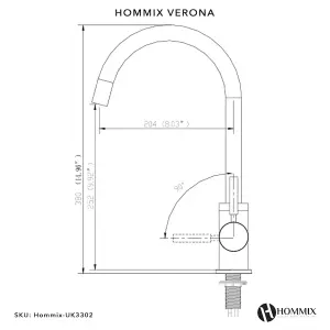 Hommix Verona Brushed Brass 3-Way Tap (Triflow Filter Tap)