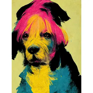 Pop Art Dog Vintage Style - Print Unframed / 40.5cm H x 30.5cm W x 0.2cm D