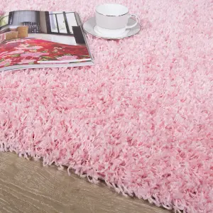 Soft Value Baby Pink Shaggy Area Rug 50x80cm