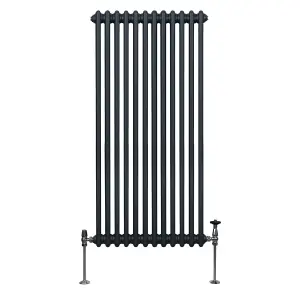 Traditional 2 Column Radiator - 1500 x 562 mm - Anthracite