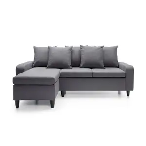 Napoli Reversible Corner Sofa in Dark Grey