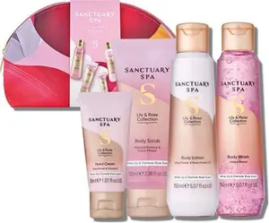 Sanctuary Spa Lily And Rose Collection Gift Set, Vegan, For Women, Birthday, Body And Bath Set