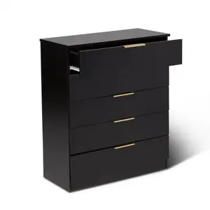 Glenhaven 5 Drawer 75cm W Chest of Drawers Black