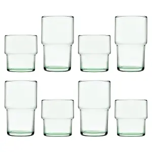 Pasabahce 8pc Aware Hill Recycled Stacking Glassware Set - Green