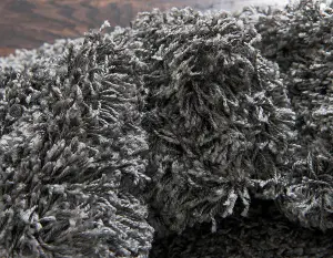 Grey Thick Shaggy Rug - California - 60x110cm (2'x3'7")