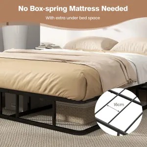 Costway King Size Bed Frame Metal Mattress Foundation Platform Bed Frame Slat Support