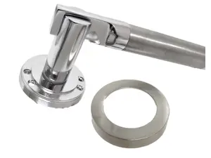 Electra Door Handles Latch Lever on Rose Duo - Chrome Satin 140mm