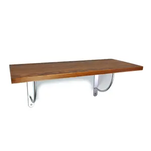 Solid Pine Rustical Shelf Dark Oak with LUK05 Bracket 25x90cm