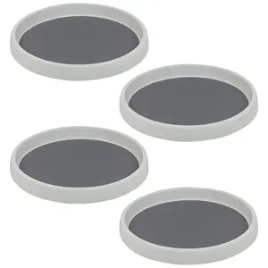 URBNLIVING Set of 4 White Plastic 360 Rotation Storage Turntable Organiser Tray For Kitchen Storage