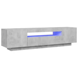 Berkfield TV Cabinet with LED Lights Concrete Grey 160x35x40 cm