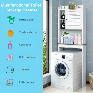 Costway 4-Tier Bathroom Over-The-Toilet Storage Cabinet Freestanding Home Toilet Rack