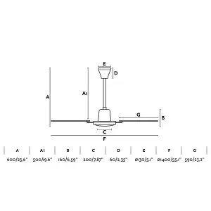 Luminosa Malvinas Large Ceiling Fan Without Light Wood, Dark Brown