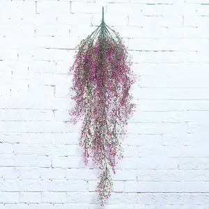 Artificial Hanging Vines Plants, Artificial Ivy Leaves Garland, Faux Fake Plastic Decorative Artificial Plants Purple Red