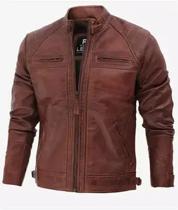 Real Brown Leather Jacket Mens - Genuine Mens Leather Jacket Distress In UK