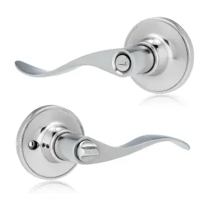 XFORT Cabriole Privacy Knob Set Polished Chrome for Internal Doors