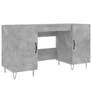 Berkfield Desk Concrete Grey 140x50x75 cm Engineered Wood