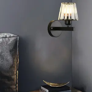 Wall Light Sconce Fixture LED E27 Lighting for Bedside Black Wall Lamp