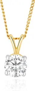 Chloe 0.50Ct Lab Diamond Solitaire Necklace Pendant In 9K Yellow Gold H/Si