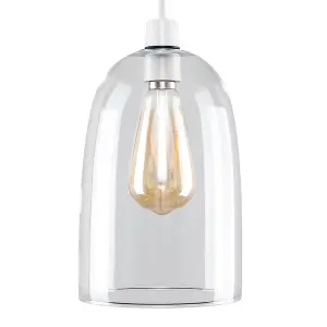 ValueLights Kira Modern Clear Dome Shaped Glass Ceiling Pendant Light Shade