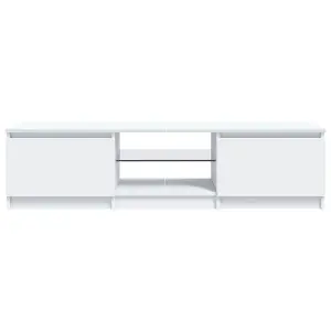 vidaXL TV Cabinet with LED Lights White 140x40x35.5 cm