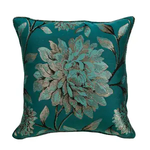 Christoval Floral Square Throw Cushion Teal