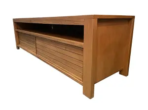 Large Teak TV Unit Media Storage Unit - Teak - L44 x W150 x H45 cm