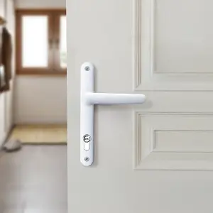 1 Pair Pure White Aluminum Alloy Door Handles without Lock Cylinder