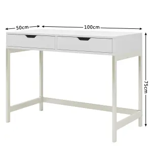 Computer Desk Dressing Table with 2 Drawers Work Table Home Office Table Industrial