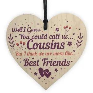 Red Ocean Cousin Gifts Christmas Handmade Wooden Heart Plaque Gifts For Women Boys Girls Friendship Thank You Gifts