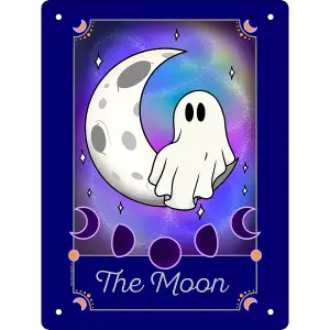 Grindstore Galaxy Ghouls Tarot Moon Plaque Blue/White (One Size)