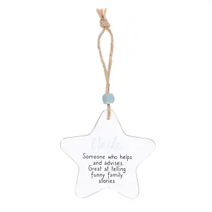 Something Different Uncle Star Hanging Sentiment Sign White/Blue/Black (One Size)