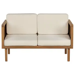 Garden Sofa BARATTI Acacia Wood Light Wood 2 Seater