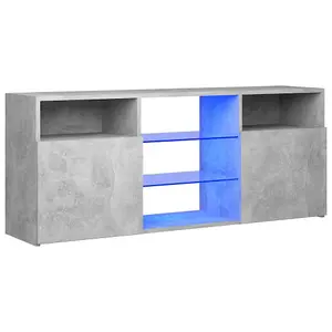 Berkfield TV Cabinet with LED Lights Concrete Grey 120x30x50 cm