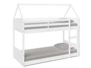 Miller Bunk Bed House Single Kids Frame, White