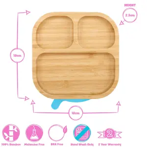 Tiny Dining - Children's Bamboo Suction Plate - White