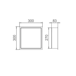 Solid Brass Wet Room Shower Niche Recessed Storage Shelf in Polished Chrome - 300x300mm