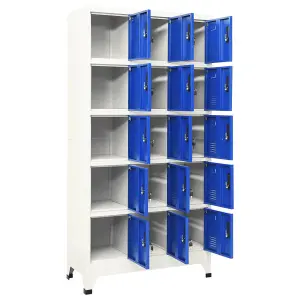 Berkfield Locker Cabinet Grey and Blue 90x40x180 cm Steel