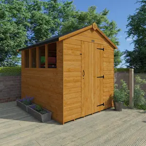 6 ft. W x 8 ft. D Solid Wood Shiplap Apex Garden Shed