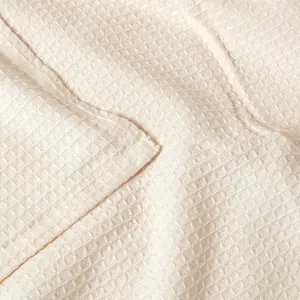 Homescapes Organic Cotton Waffle Blanket/ Throw Natural, 228 x 228 cm