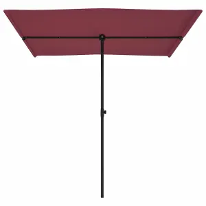 Berkfield Outdoor Parasol with Aluminium Pole 2x1.5 m Bordeaux Red