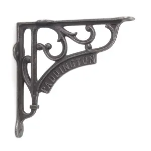 Oakcrafts - Pair of Antique Cast Iron London Paddington Shelf Brackets - 150mm x 150mm