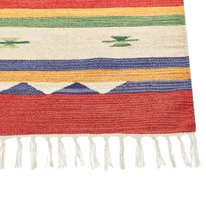 Cotton Kilim Rug 200 x 300 cm Multicolour ALAPARS