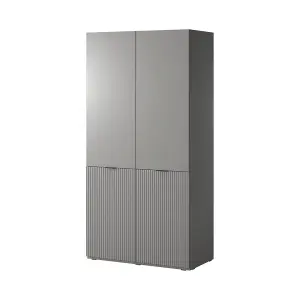 Elegant Lund Hinged Door Wardrobe H2000mm W1010mm D510mm in Sophisticated Grey - Timeless Storage Solution