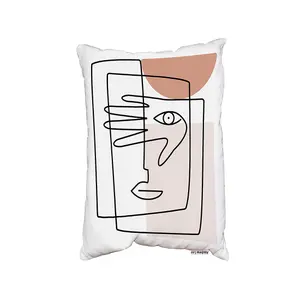 Line Drawing Of Face And Hand (Outdoor Cushion) / 30cm x 45cm