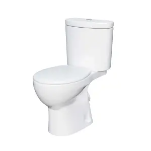 Nes Home Close Coupled Round Cloakroom Toilet with Seat and Cistern White