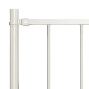 Berkfield Fence Panel with Posts Powder-coated Steel 1.7x0.75 m White