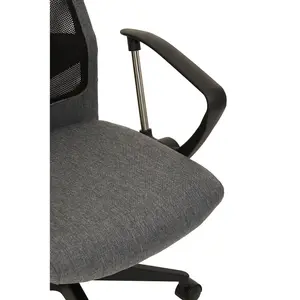 Interiors by Premier Brent Black Mesh And Grey Fabric Home Office Chair